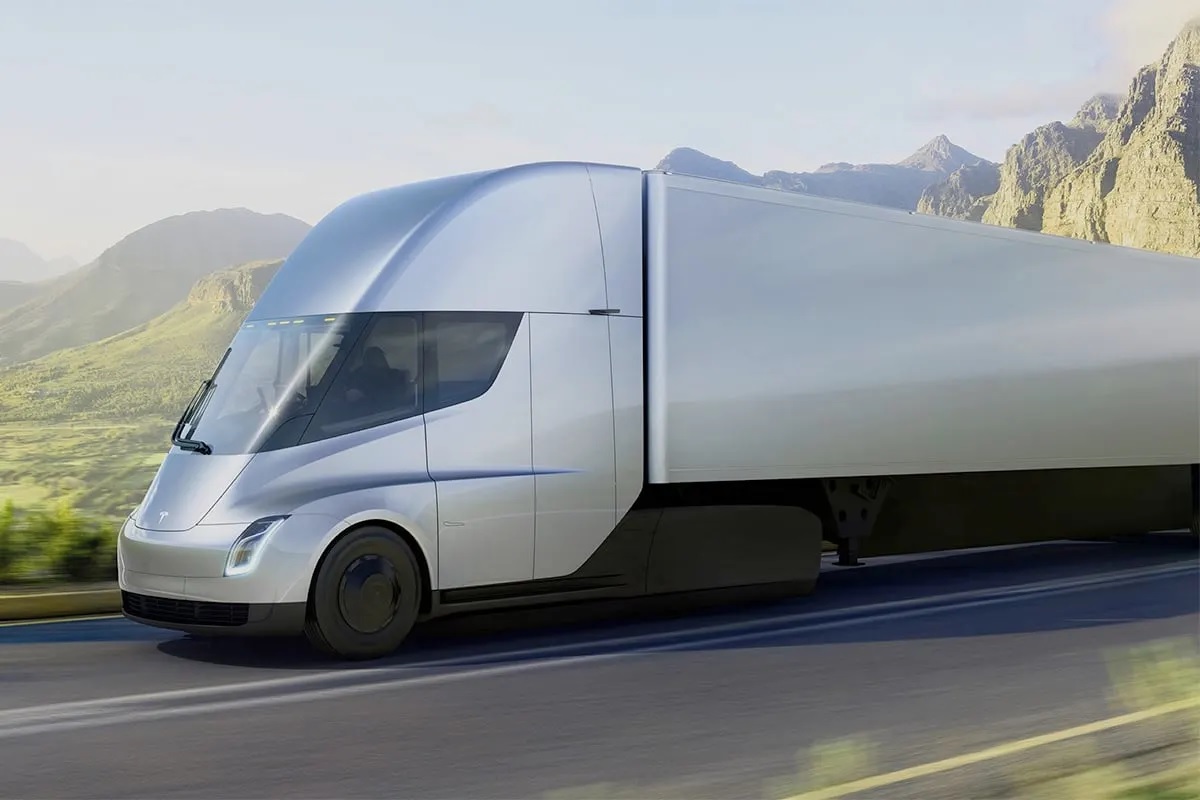 Tesla Semi Class 8 Electric Truck on California Highway